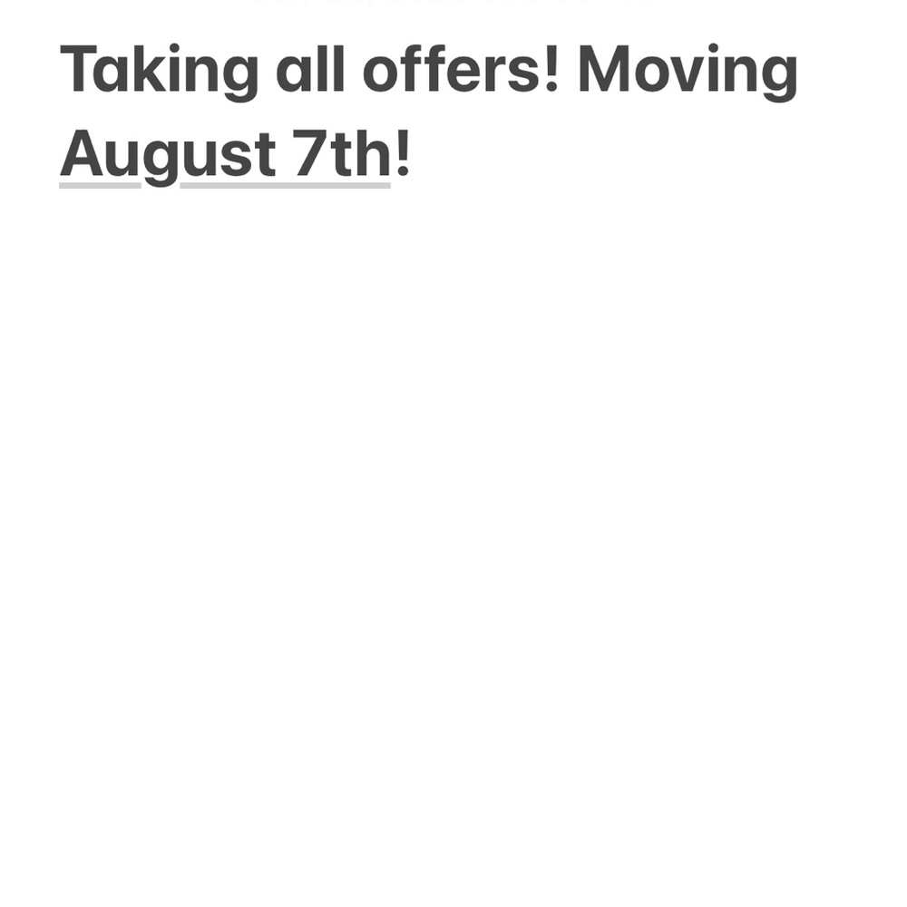 Taking all offers!
